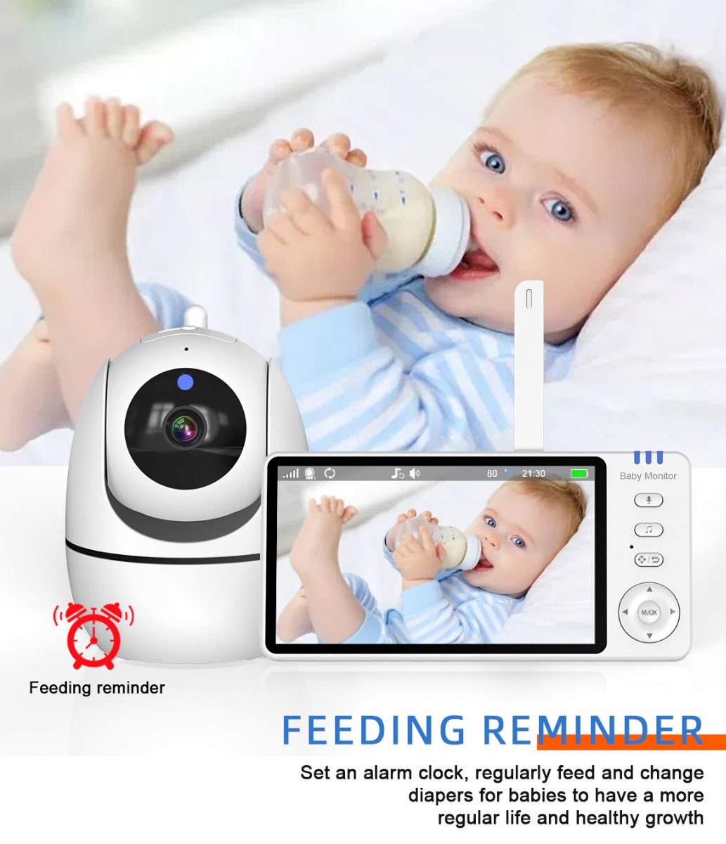 ABM501 Video-Babyfon 2,4G drahtlos 5,0 Zoll LCD Nachtsicht Zwei-Wege-Audio für Familiensicherheit
