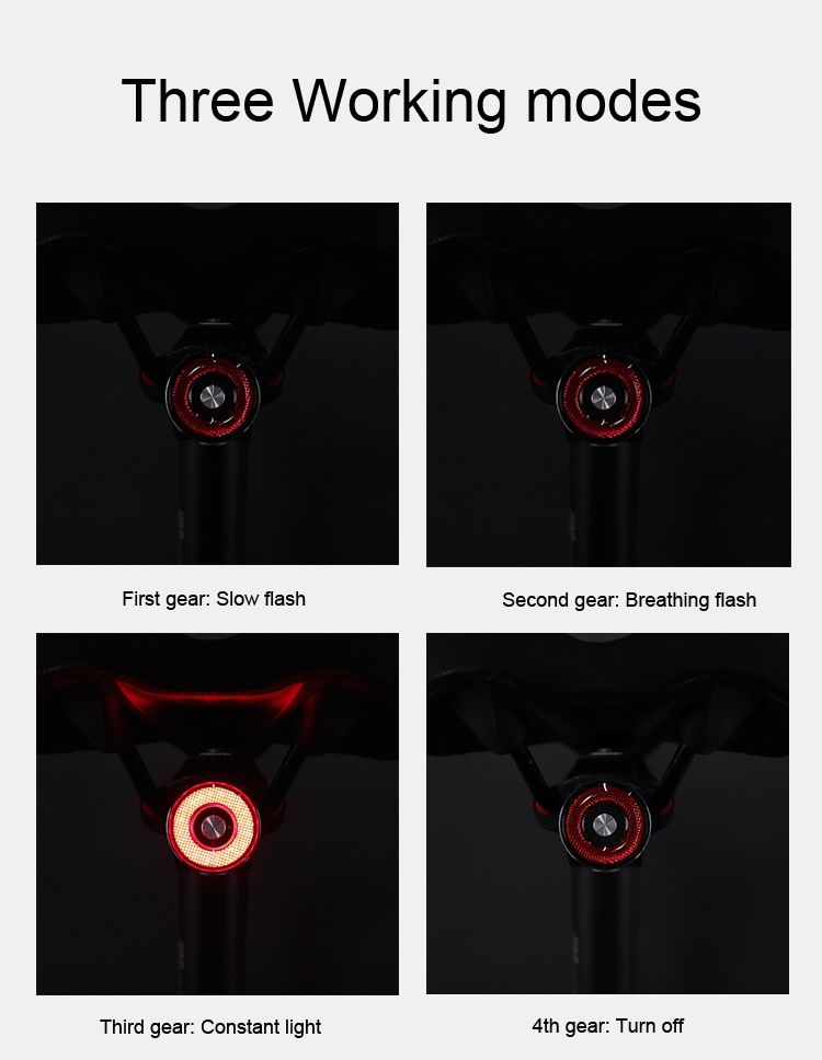ANTUSI Q5 Smart Fahrrad Rücklicht Bremserkennung LED Fahrradlicht IPx6 wasserdicht perfekt für Stadtfahrten