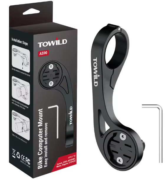 TOWILD AS90 Fahrradlenker-Verlängerungshalterung Fahrrad-Scheinwerfer-Montagebügel Computerhalter Laternenlampen-Stützgestell Faserständer