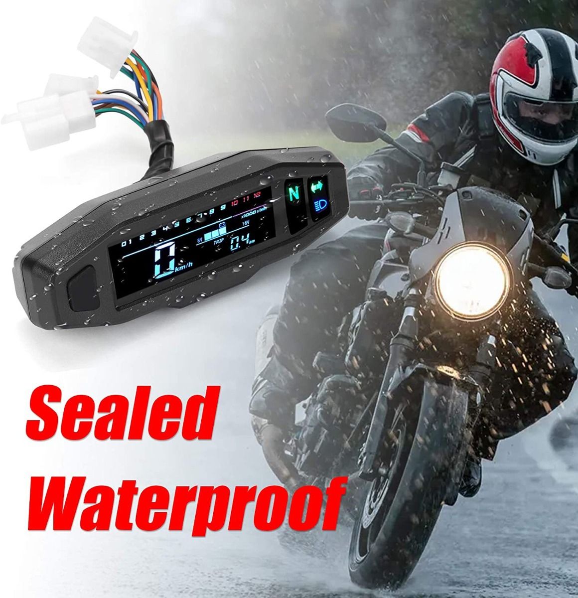 Universal RPM Motorrad Tacho Meter mit Digitalem Kilometerzähler präziser Geschwindigkeitsmesser einfach installierbar