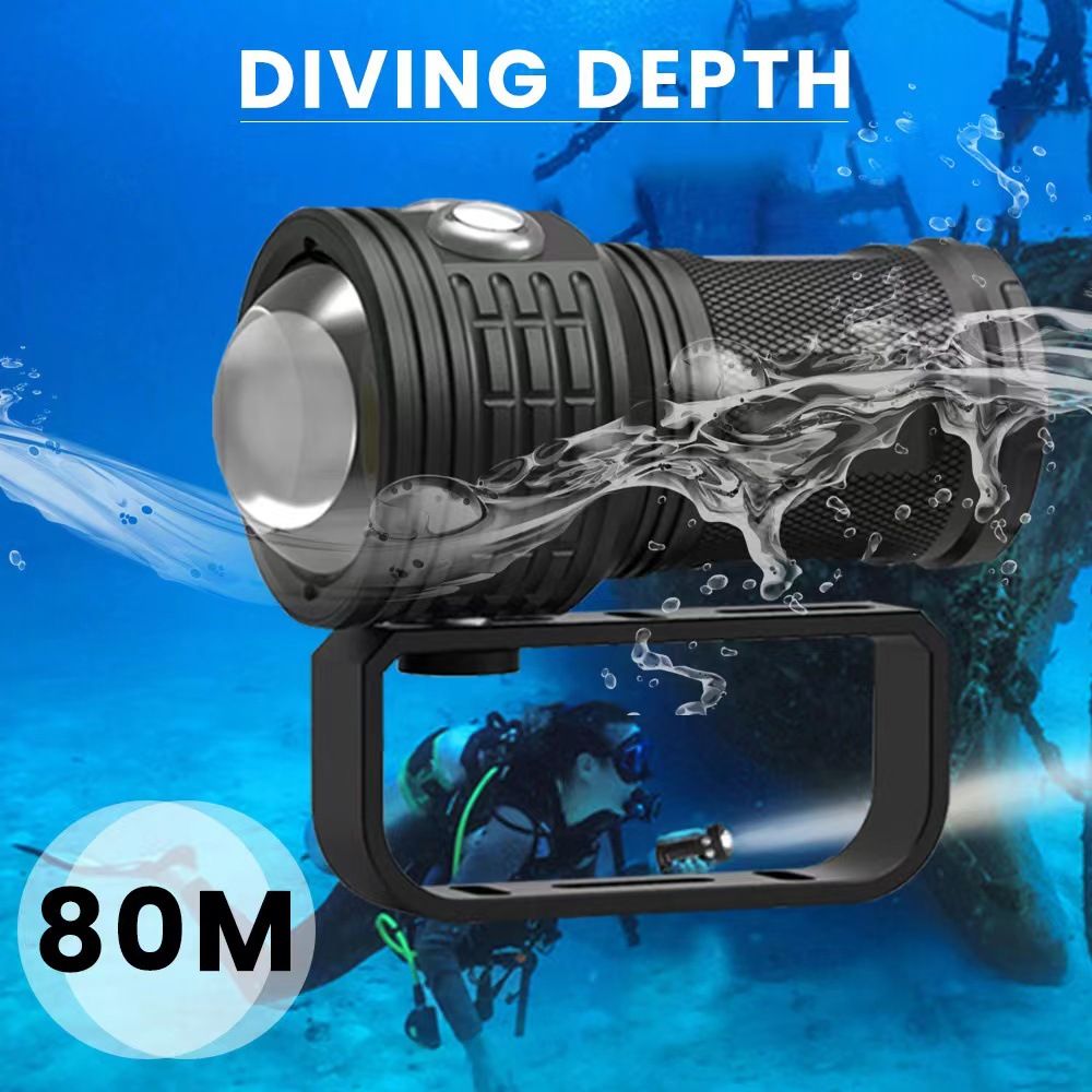 B12 LED Tauchlampe Helles Tauchlicht für Unterwasserfotografie IPX8 wasserdichte Scuba-Tauchlaterne