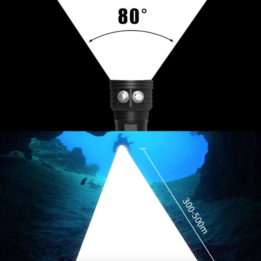 B12 LED Tauchlampe Helles Tauchlicht für Unterwasserfotografie IPX8 wasserdichte Scuba-Tauchlaterne