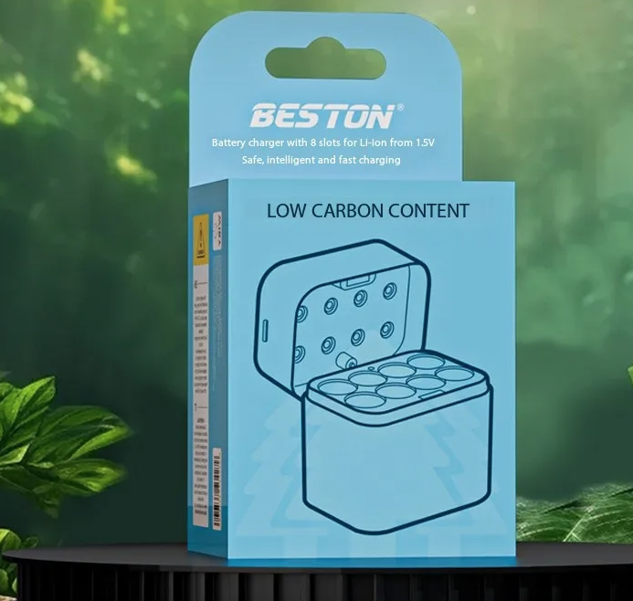 Beston Smart Batterieladegerät 8 Schächte AA mit 3600mWh 1,5V wiederaufladbaren Lithium-Batterien Schnelllade-Ladegerät-Set