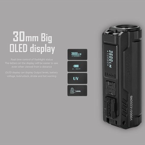 IMALENT BL50 3600 Lumen EDC Taschenlampe kompakt Type-C wiederaufladbar mit OLED-Display für Outdoor-Abenteuer