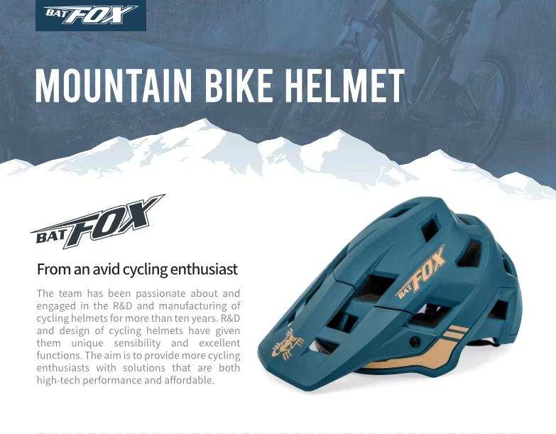 BATFOX Mountainbike-Helm: Leicht, In-Mold-Technologie, verstellbare Größenanpassung für Erwachsene und Jugendliche