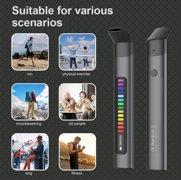 Smarter Atemtrainer, Atemassistent tragbar für Sportler: Lungenkapazität & Leistung steigern!