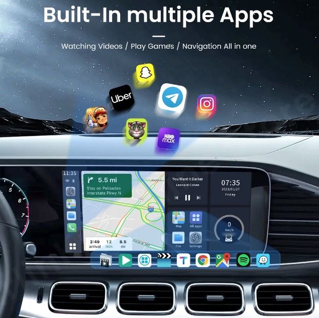 CarlinKit Smart TV Box mit Android 13 Kabelgebunden zu Drahtlos CarPlay KI-Box YouTube Netflix Qualcomm 8-Kerne