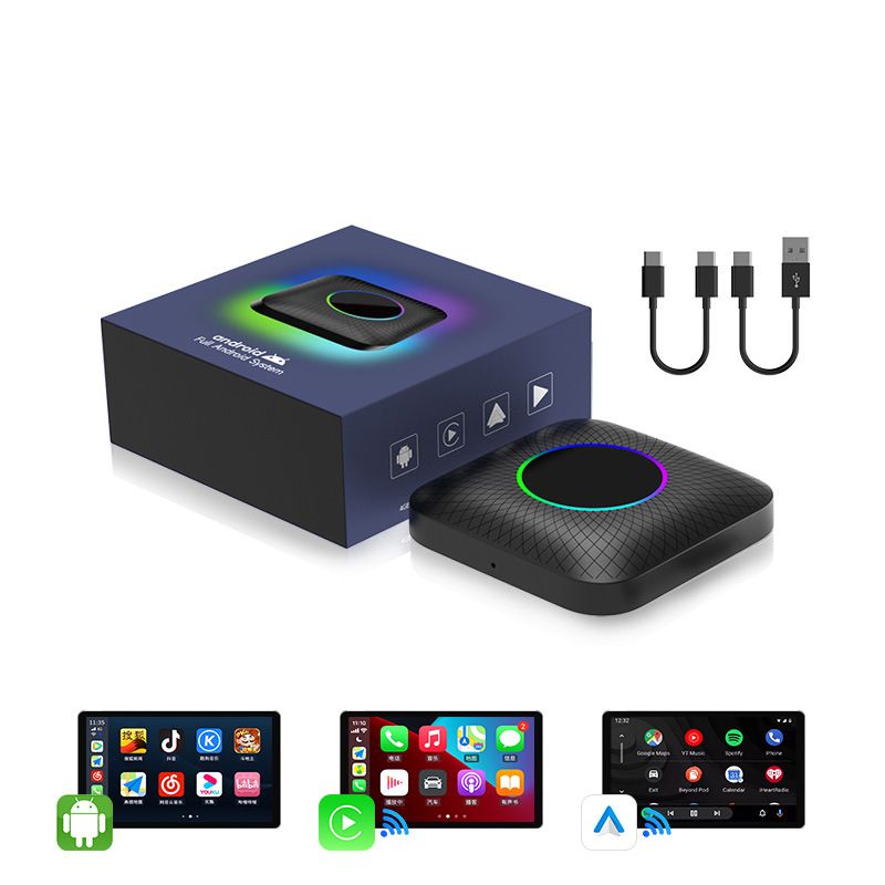 CarlinKit Smart TV Box mit Android 13 Kabelgebunden zu Drahtlos CarPlay KI-Box YouTube Netflix Qualcomm 8-Kerne
