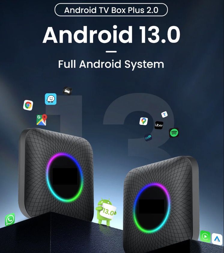 CarlinKit Smart TV Box mit Android 13 Kabelgebunden zu Drahtlos CarPlay KI-Box YouTube Netflix Qualcomm 8-Kerne