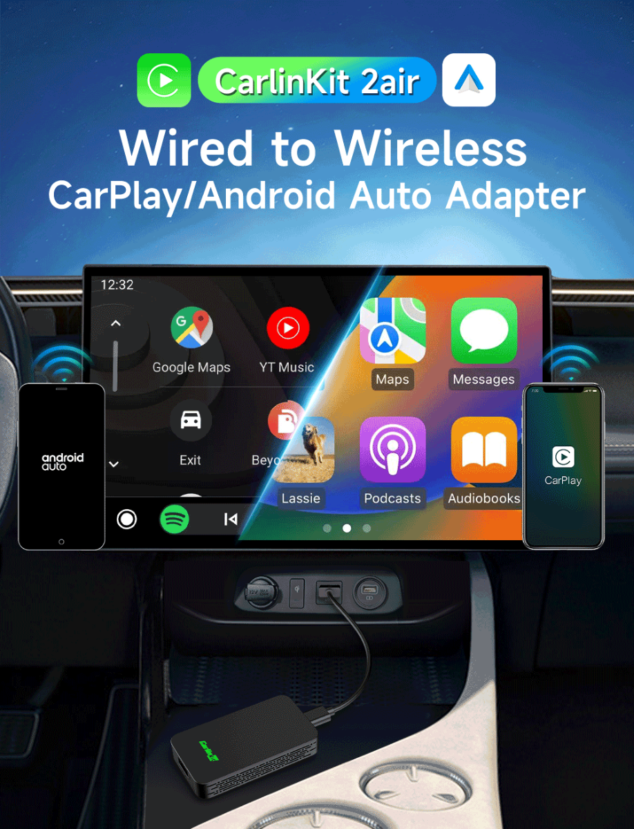 CarlinKit 2air 5.0 CarPlay Wireless Adapter für nahtlose Integration und plattformübergreifende Konnektivität