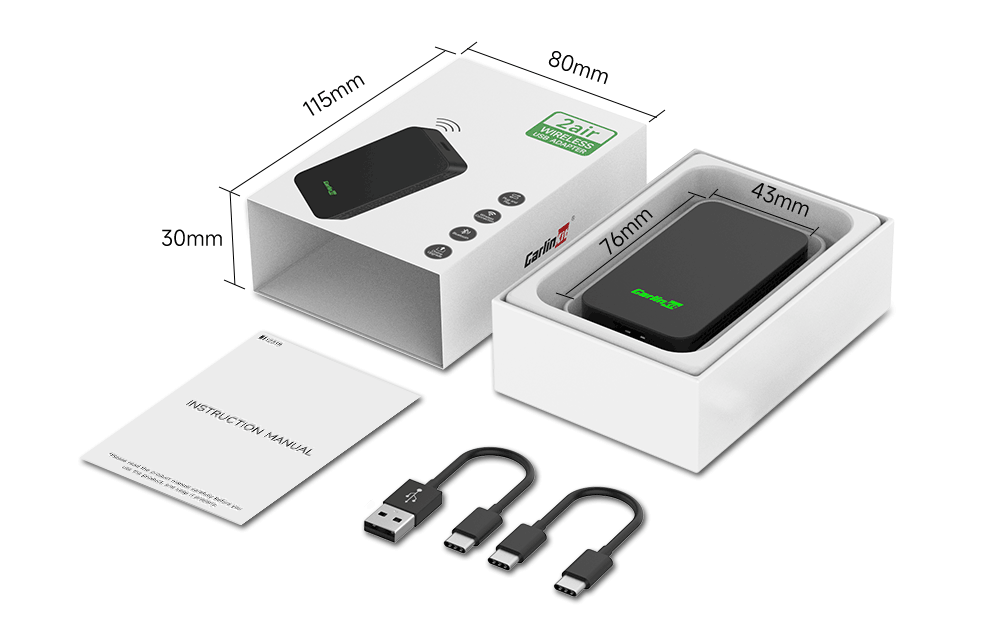 CarlinKit 2air 5.0 CarPlay Wireless Adapter für nahtlose Integration und plattformübergreifende Konnektivität