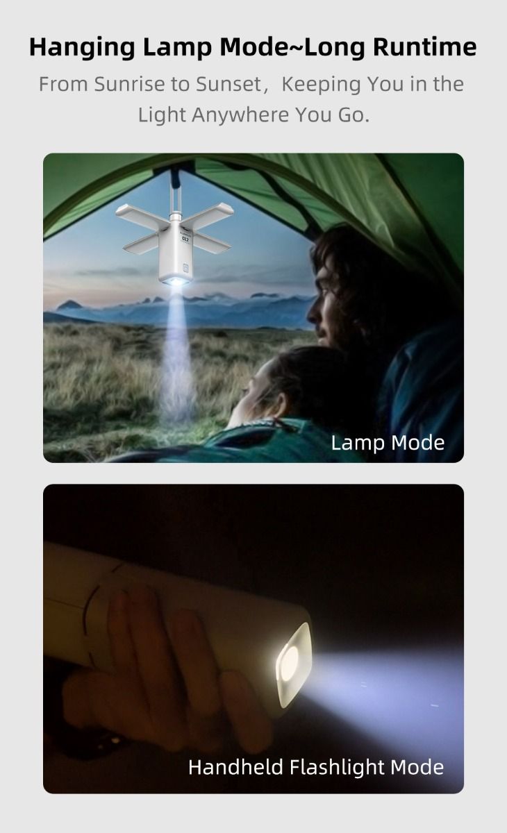 Klarus CL2 750 Lumen Freefolding Campinglicht augenschonende vielseitige Lampe mit 7 Lichtmodi und einstellbarem Winkel