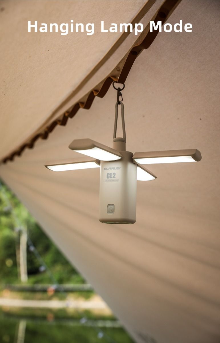 Klarus CL2 750 Lumen Freefolding Campinglicht augenschonende vielseitige Lampe mit 7 Lichtmodi und einstellbarem Winkel