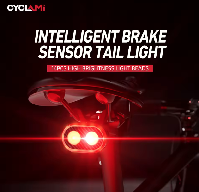 CYCLAMI CY200 Smart Bremserkennungs-Rücklicht LED Fahrrad-Hecklicht für sichere Nachtfahrten und urbanes Radfahren