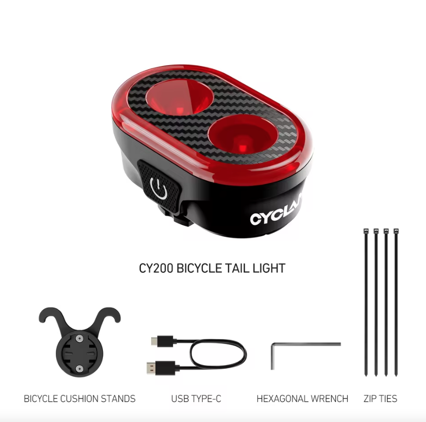 CYCLAMI CY200 Smart Bremserkennungs-Rücklicht LED Fahrrad-Hecklicht für sichere Nachtfahrten und urbanes Radfahren