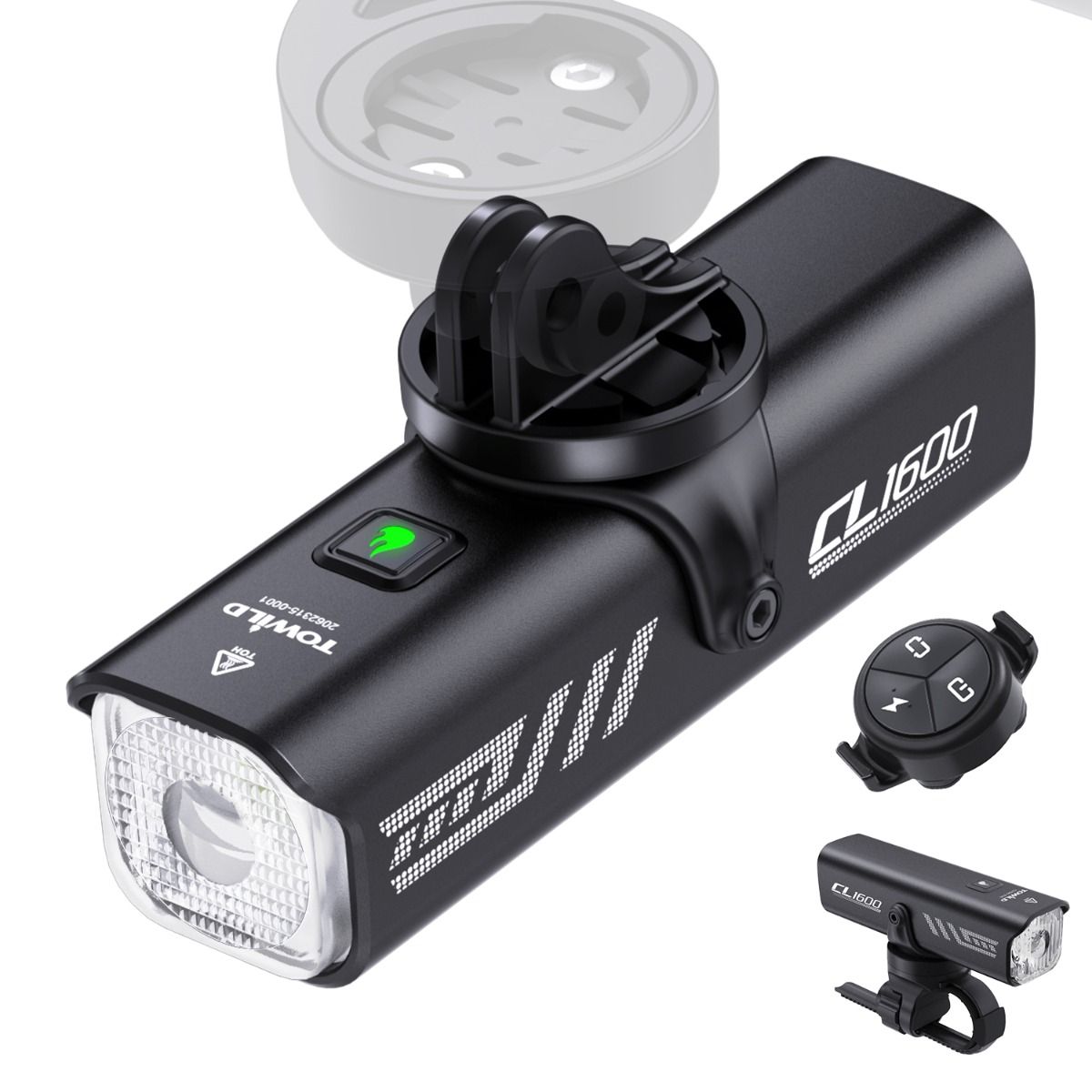 TOWILD CL1600 USB wiederaufladbarer 1600LM Fahrradlicht LED-Frontscheinwerfer mit einstellbarer Helligkeit für Nachtfahrten