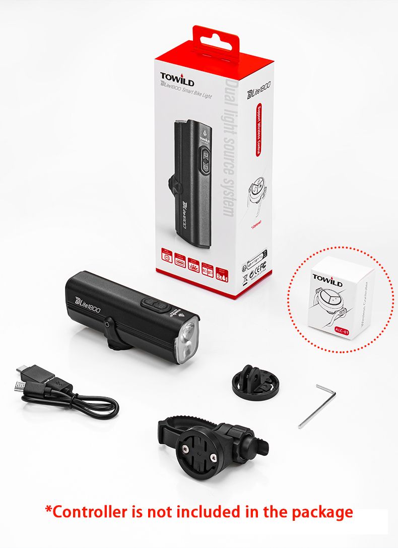 TOWILD DLite 1800 USB wiederaufladbare Frontlampe LED 2100 Lumen Fahrradsicherheit mit 5000mAh Akku