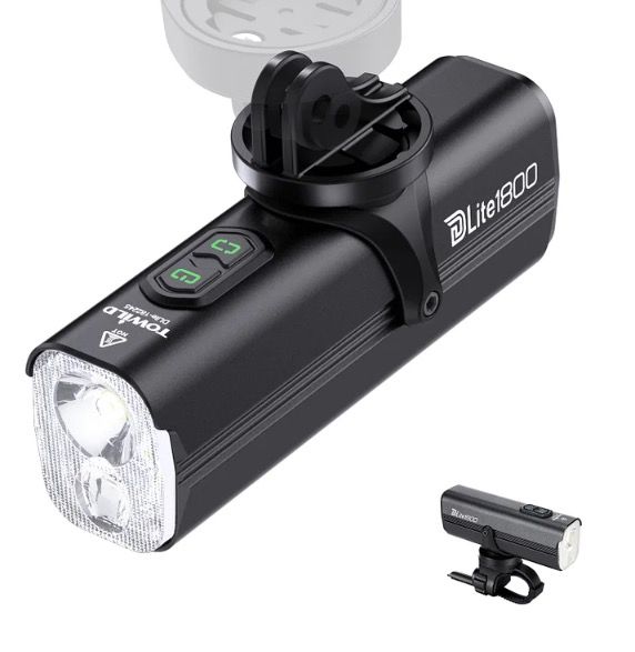 TOWILD DLite 1800 USB wiederaufladbare Frontlampe LED 2100 Lumen Fahrradsicherheit mit 5000mAh Akku