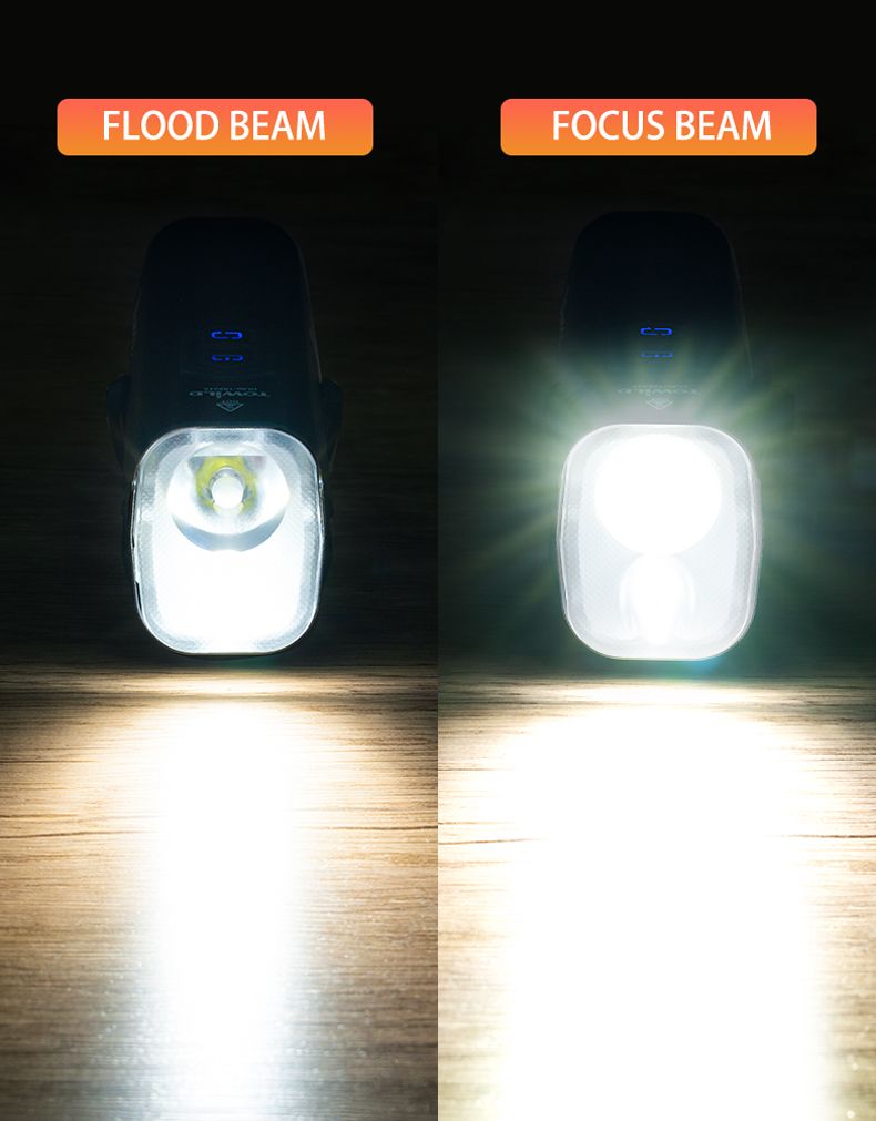 TOWILD DLite 1800 USB wiederaufladbare Frontlampe LED 2100 Lumen Fahrradsicherheit mit 5000mAh Akku
