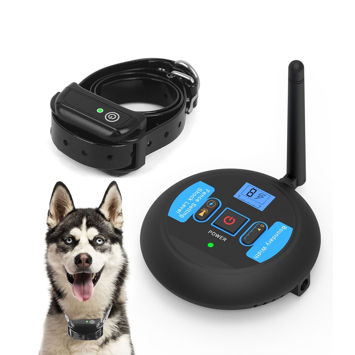 Drahtloses Hunde-Elektrozaun-System, wiederaufladbares Halsband, wasserdicht, verstellbar, sicherer Spielbereich für Hunde, 200 Meter