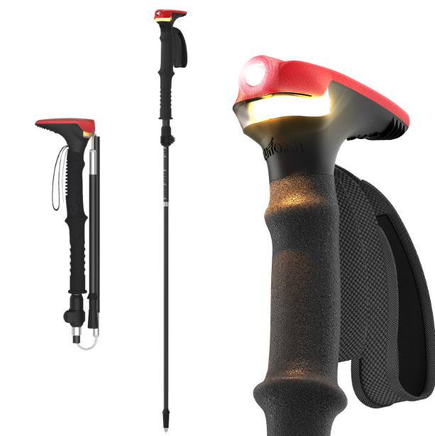 Guitorch LED Wanderstöcke – Leichte Alu Trekkingstöcke für sichere Nachtwanderung & Outdoor