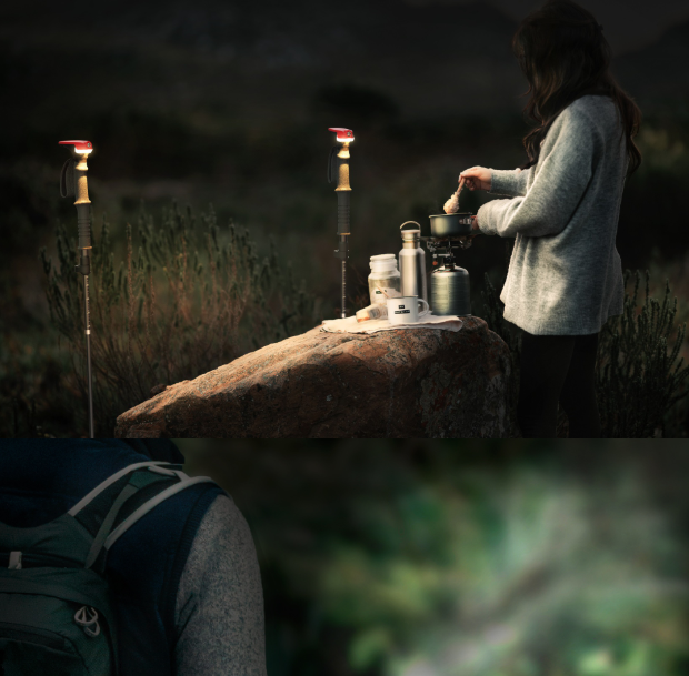 Guitorch LED Wanderstöcke – Leichte Alu Trekkingstöcke für sichere Nachtwanderung & Outdoor