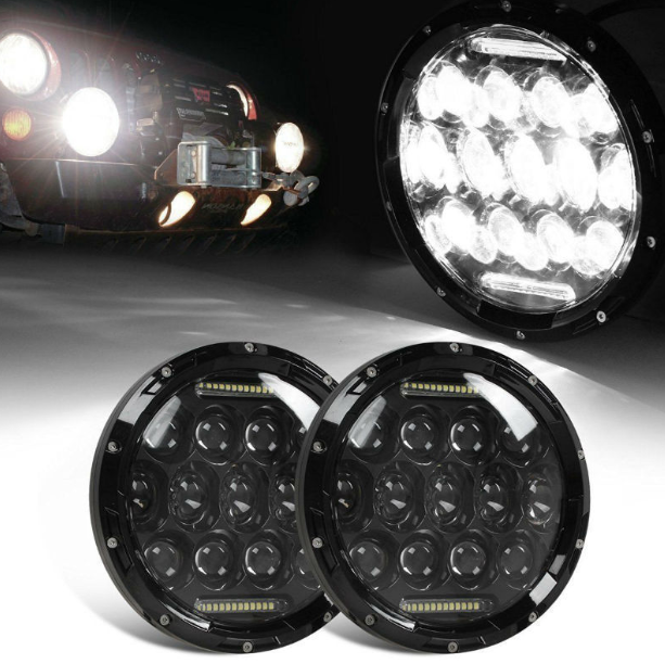 7 Zoll Motorrad LED Scheinwerfer Harley Jeep Wrangler Offroad 75W IP67 Wasserdicht Beam DRL Zubehör