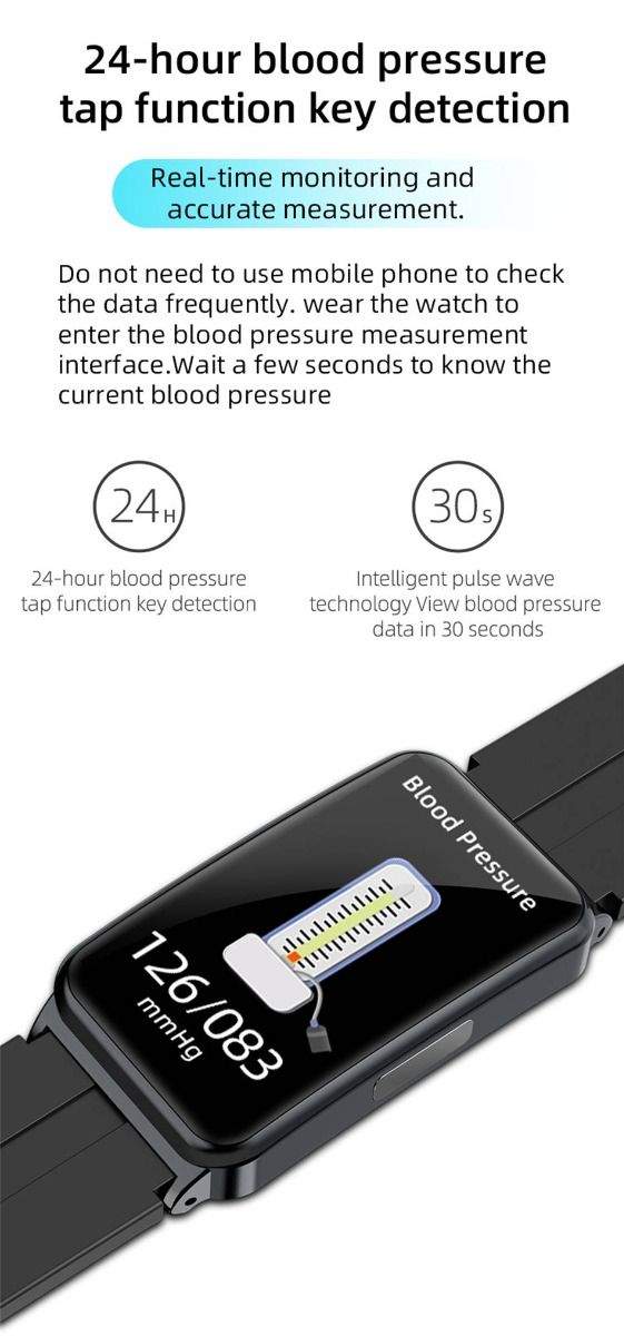 EP01 Blutglukose-Smartwatch: EKG, HRV, Herzfrequenz, Temperatur. 1,47 Zoll HD wasserdichter Fitness-Tracker