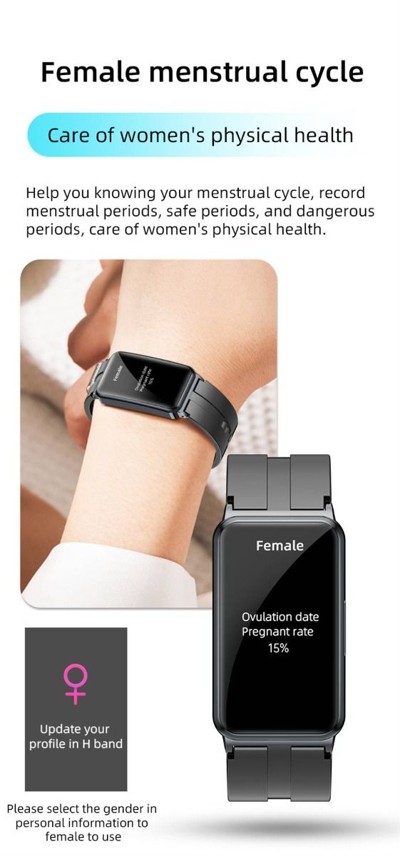 EP01 Blutglukose-Smartwatch: EKG, HRV, Herzfrequenz, Temperatur. 1,47 Zoll HD wasserdichter Fitness-Tracker