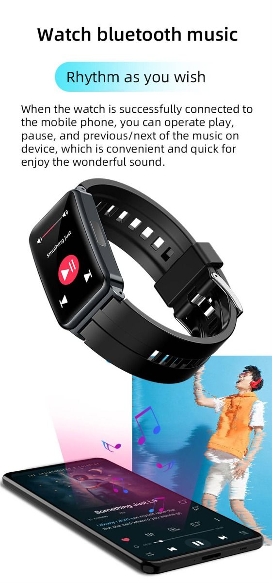 EP01 Blutglukose-Smartwatch: EKG, HRV, Herzfrequenz, Temperatur. 1,47 Zoll HD wasserdichter Fitness-Tracker