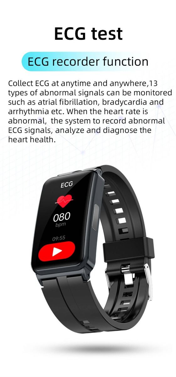 EP01 Blutglukose-Smartwatch: EKG, HRV, Herzfrequenz, Temperatur. 1,47 Zoll HD wasserdichter Fitness-Tracker