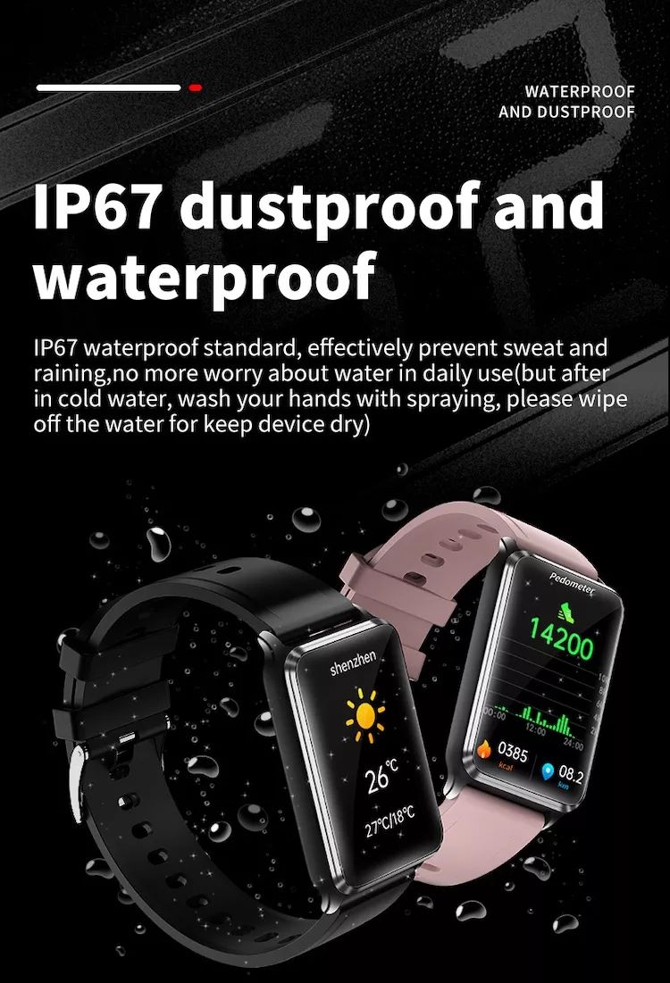 EP02 Blutzucker Smartwatch EKG HRV Herzfrequenz Temperatur 1,57 Zoll HD wasserdicht Smart-Armband Fitness-Tracker
