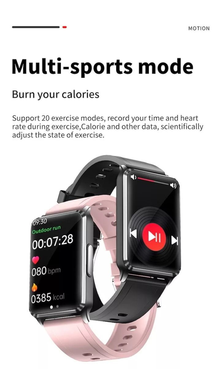EP02 Blutzucker Smartwatch EKG HRV Herzfrequenz Temperatur 1,57 Zoll HD wasserdicht Smart-Armband Fitness-Tracker