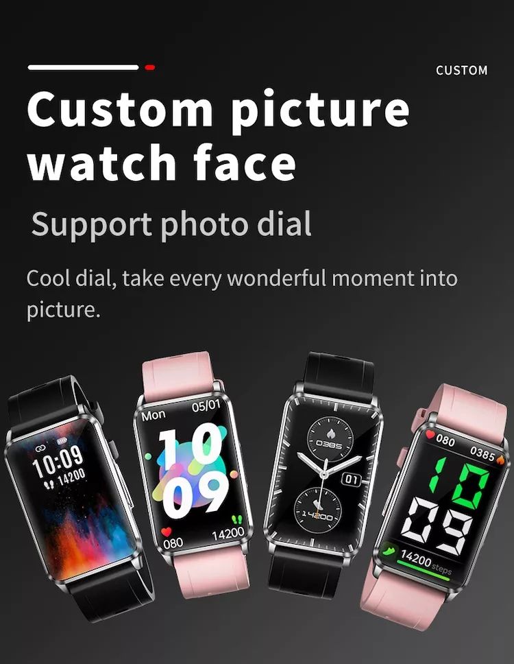 EP02 Blutzucker Smartwatch EKG HRV Herzfrequenz Temperatur 1,57 Zoll HD wasserdicht Smart-Armband Fitness-Tracker