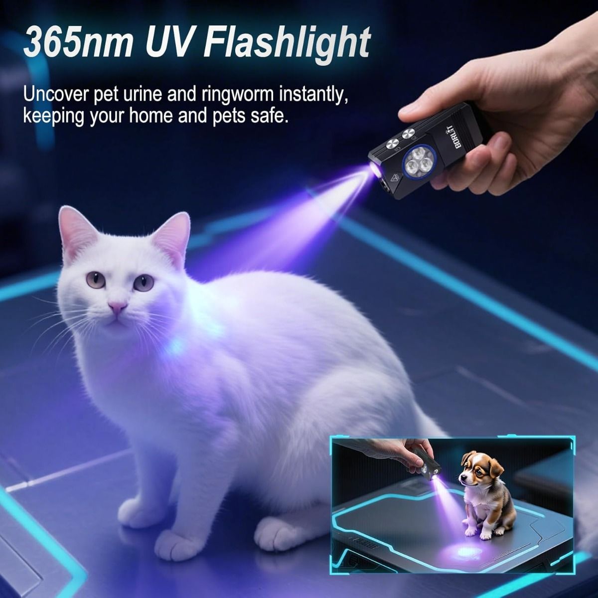 EV30 Kompakttaschenlampe mit 550 Lumen & 365nm UV-Licht | USB-C wiederaufladbar | Perfekt für EDC & Schlüssel!