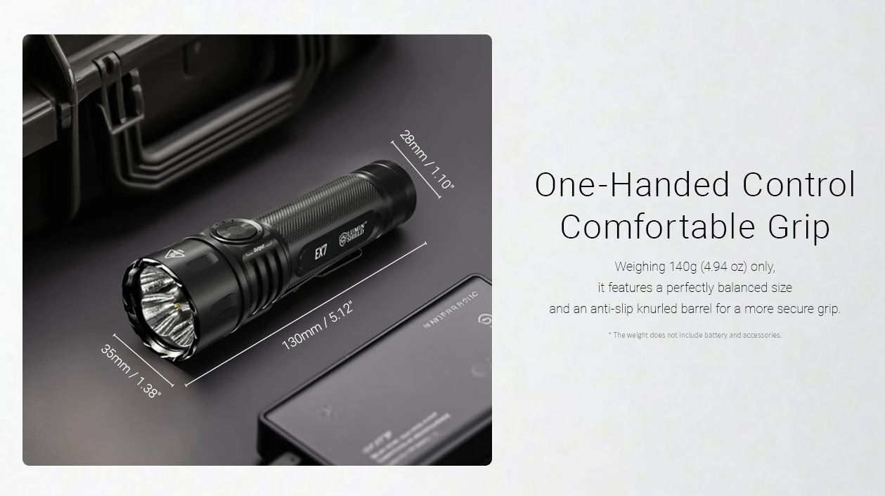 Nitecore EX7 Taschenlampe 6000 Lumen | Extrem Hell & USB-C Wiederaufladbar für Outdoor, Suche