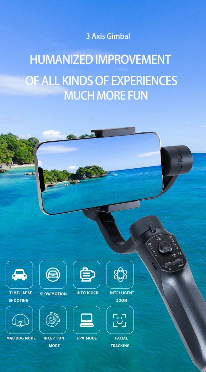 F10 Pro Stabilizer 3-Achsen Smartphone-Gimbal für mobiles Filmen mit Smartphone-Kompatibilität und Gesichtserkennung