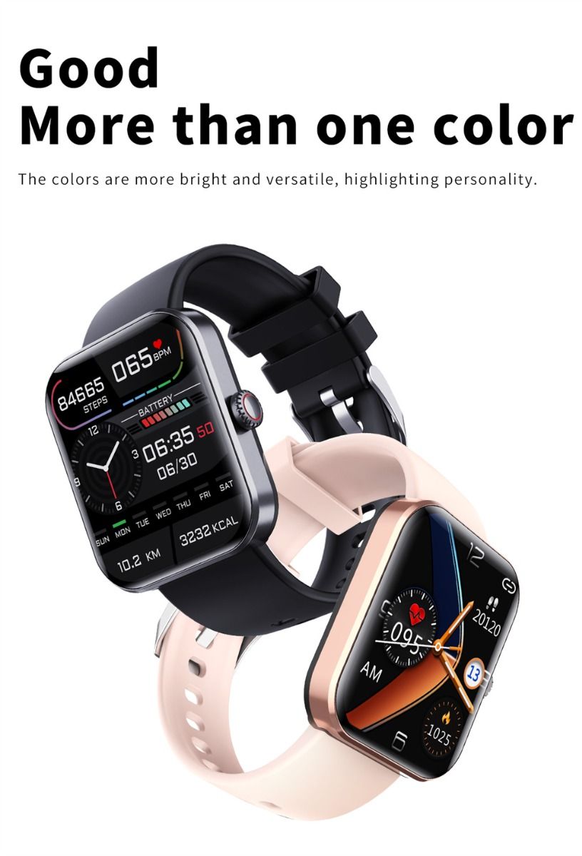 F57L Smartwatch Blutzucker Blutdruck Herzfrequenz Temperaturüberwachung Sportüberwachung 1,91 Zoll Sn