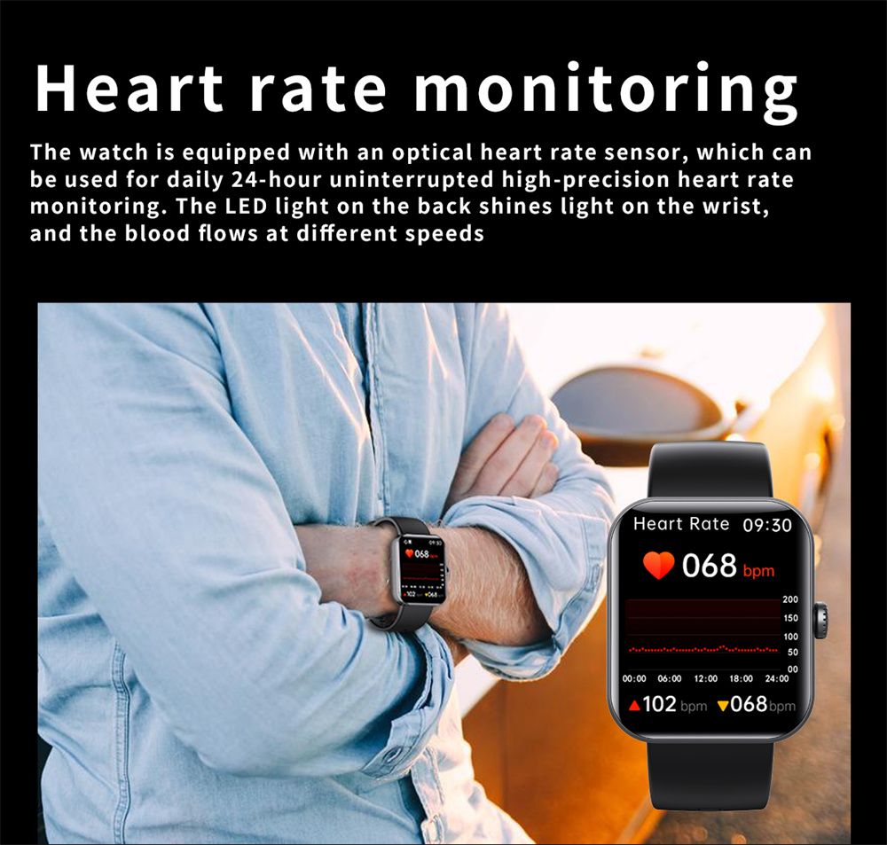 F57L Smartwatch Blutzucker Blutdruck Herzfrequenz Temperaturüberwachung Sportüberwachung 1,91 Zoll Sn