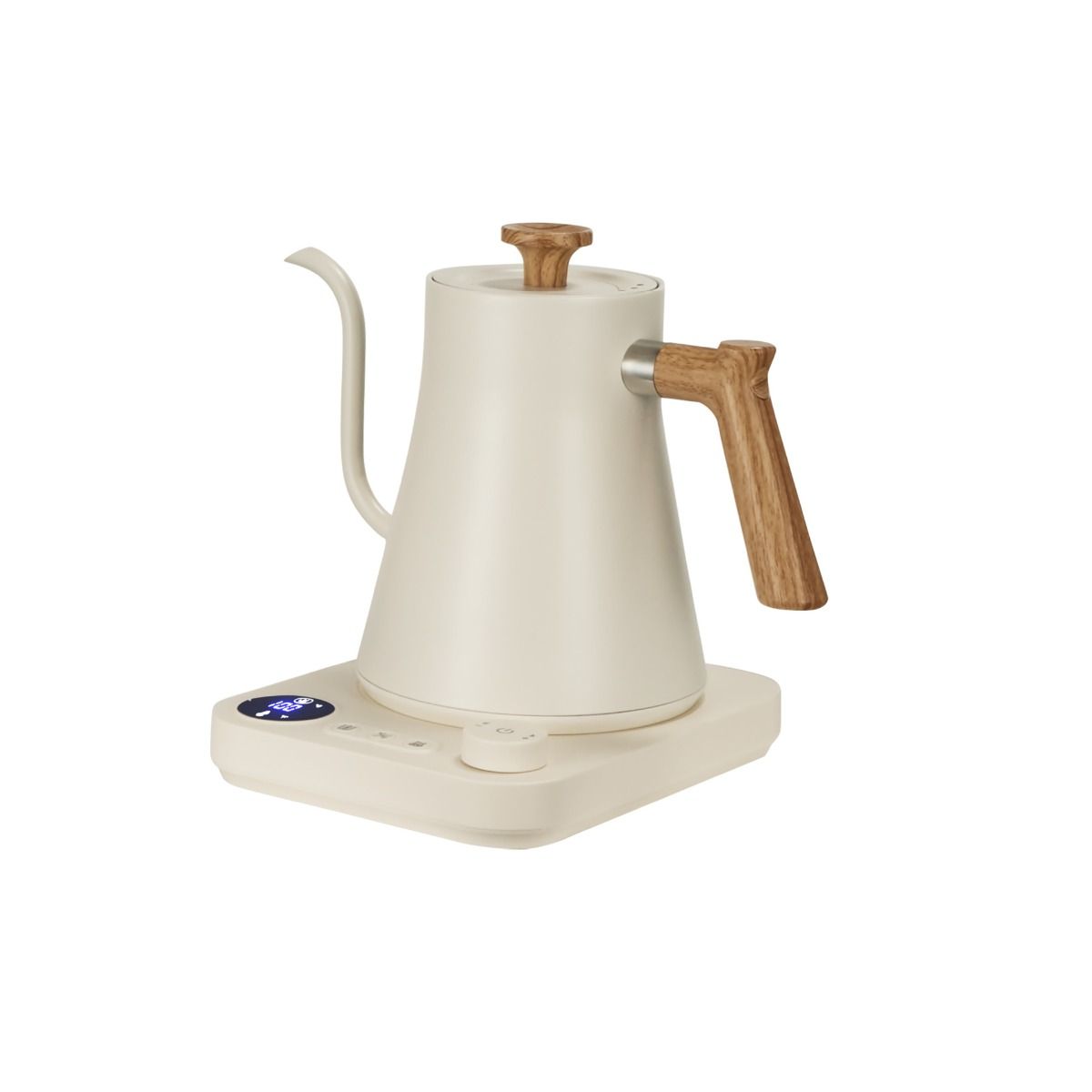Elektrischer Gooseneck-Wasserkessel mit Echtzeit-Temperaturkontrolle, 1200 Watt schnelles Heizen, sicheres Design, präzises Ausgießen