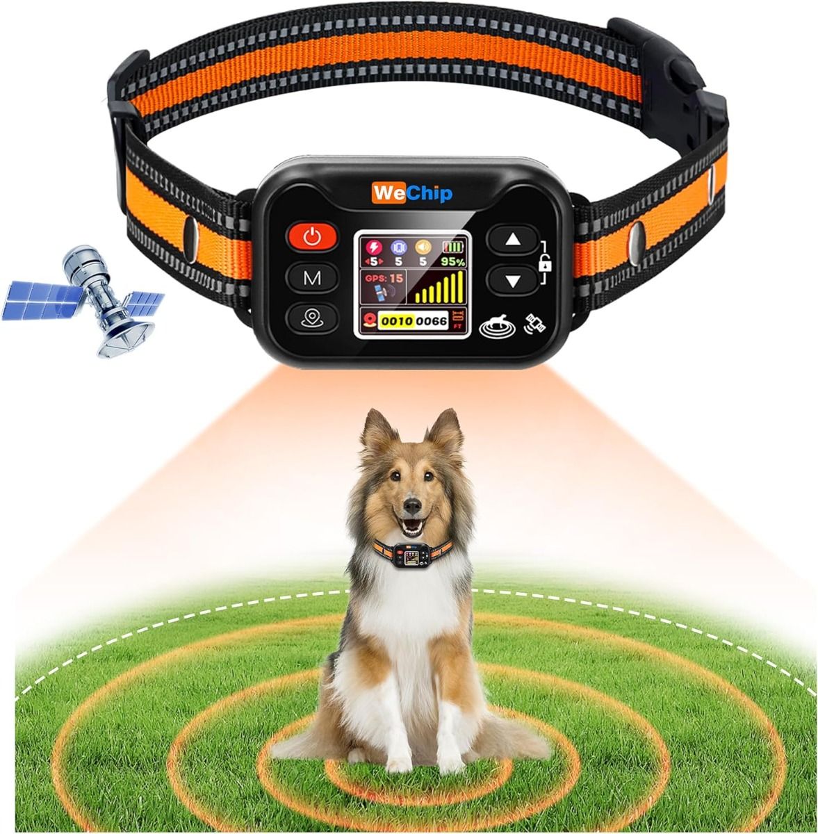 Kabelloses Hundezughalsband, GPS-Haustier-Eingrenzungssystem, wiederaufladbares Hunde-Bellhalsband , wasserdichter Anti-Bell-Trainer, für Hunde 15-120 lbs