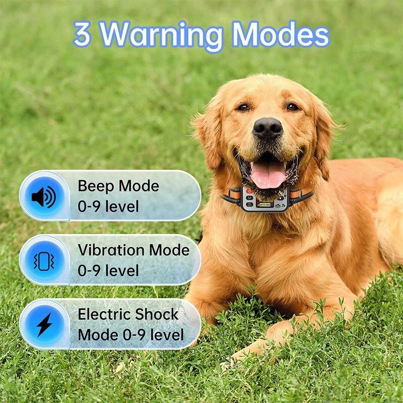 Kabelloses Hundezughalsband, GPS-Haustier-Eingrenzungssystem, wiederaufladbares Hunde-Bellhalsband , wasserdichter Anti-Bell-Trainer, für Hunde 15-120 lbs