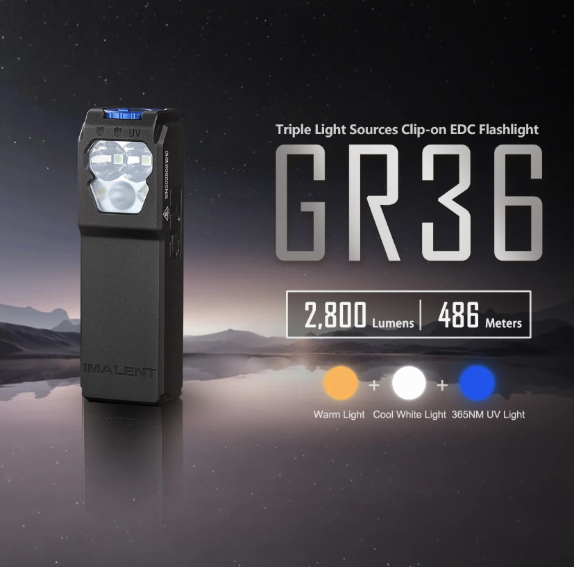 IMALENT GR36 EDC LED Taschenlampe 2800 Lumen, USB-C aufladbar, magnetisch, Clip-on