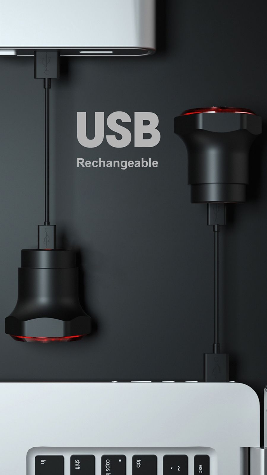 Intelligentes Fahrradrücklicht mit automatischer Start-Stopp-Bremslicht, USB-Aufladung, IPX6 wasserdicht, Fahrrad-Sicherheitslicht