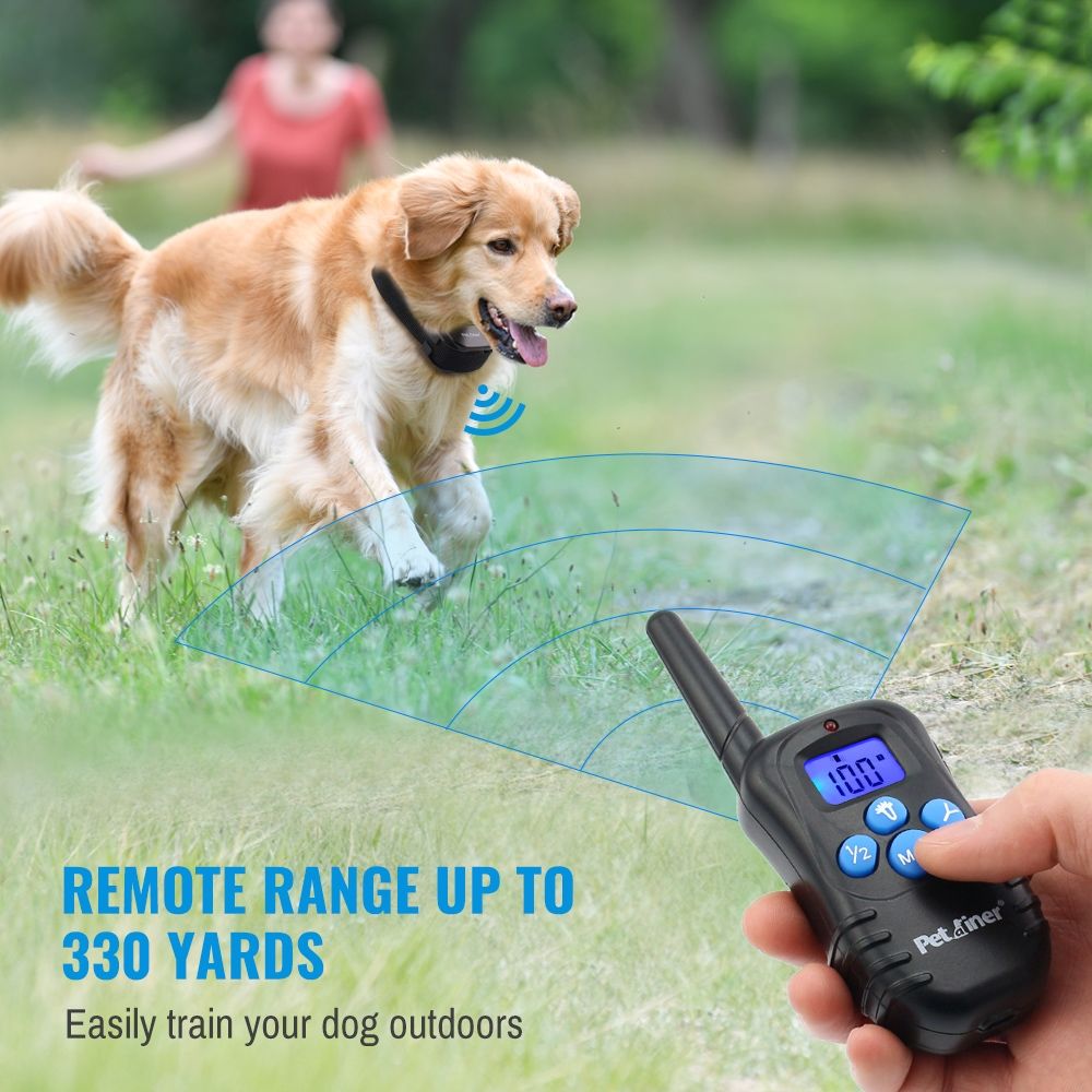Petrainer 998D Fernbedienungs-Hundetrainingshalsband, elektrisch, 300 m Reichweite, wasserdicht, wiederaufladbarer Hochleistungsakku