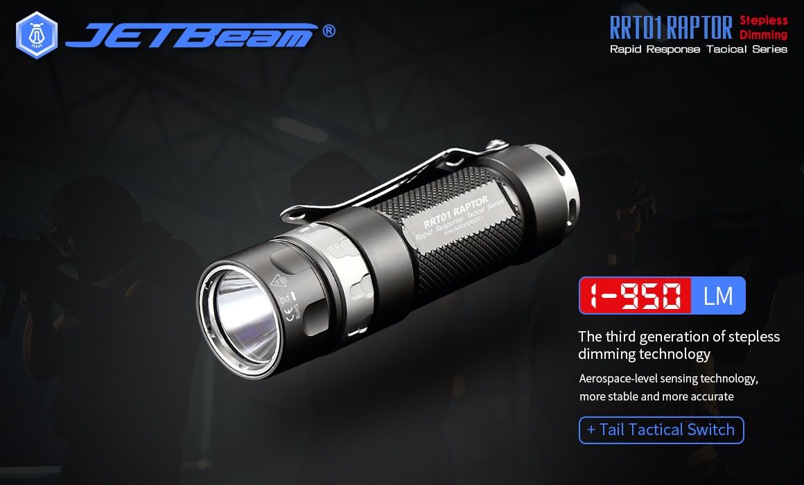 JETBeam JET-RRT01 XP-L 950 Lumen LED EDC Taschenlampe Langlebige Außenbeleuchtung für Camping Wandern