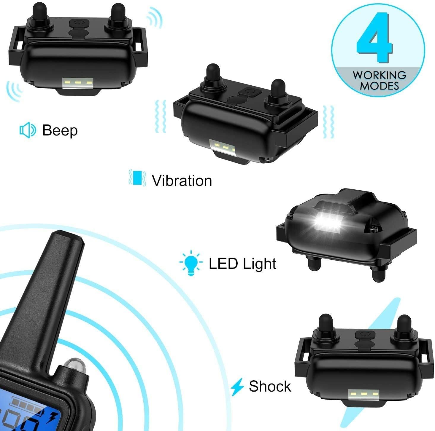 800m Elektrisches Hundetrainingshalsband mit LCD-Display, wiederaufladbares wasserdichtes Halsband, effektives Outdoor-Training