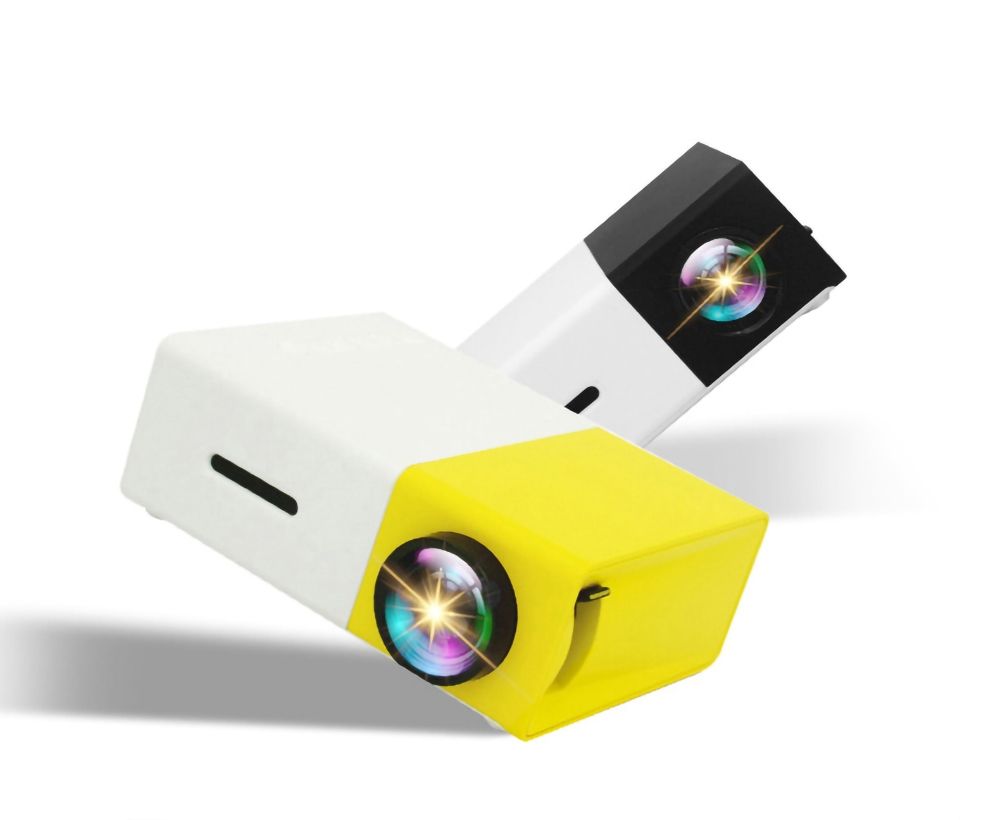 YG300 LED Mini-Projektor Kompakter tragbarer Projektor 1080P Helle Projektion für Filmabend und Gaming-Abenteuer