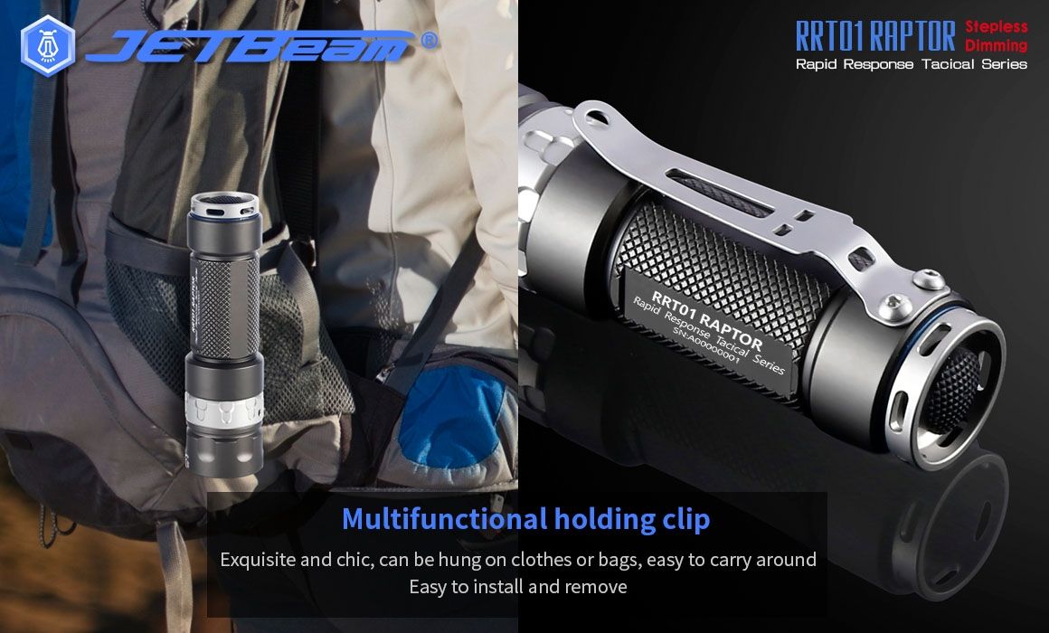 JETBeam JET-RRT01 XP-L 950 Lumen LED EDC Taschenlampe Langlebige Außenbeleuchtung für Camping Wandern