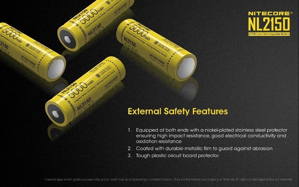 NITECORE NL2150 5000mAh 3.6V Li-Ion 21700 langlebiger Akku für Outdoor-Ausrüstung und tragbare Elektronik